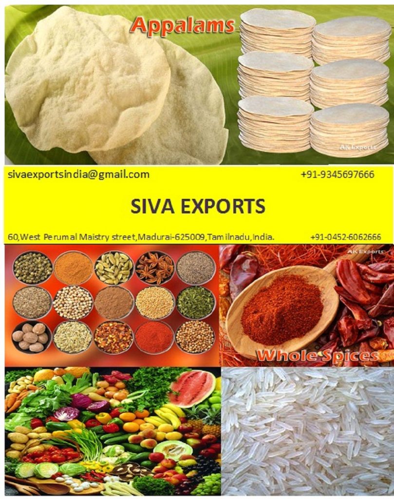 Siva Exports - Papad Manufacturer in India, appalam,papadum,papadam,pappad,pappadum,pappadam, 